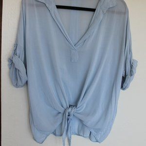 Brandy Melville SIze M Blue Blouse Tie Top